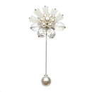 Elegant Flower Scarf Suit Brooch Vintage Artificial Pearl Rhinestone Pin Women Clothing Accessories
