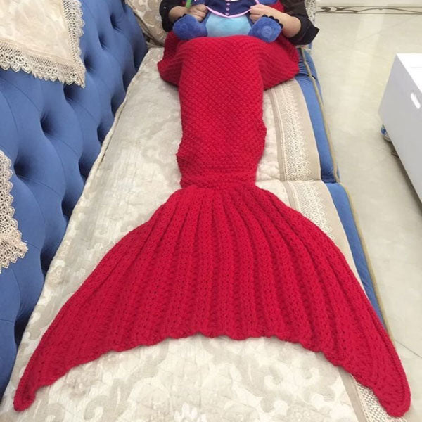 Honana WX-37 180x90cm Knitting Mermaid Tail Blanket Home Office Acrylic Fibers Warm Soft Sleep Bag