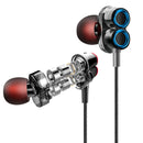 KDK-503 Universal Wired Earphone Dual Dynamic Drivers Stereo Super Bass Headset with Mic