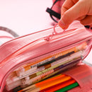 Multifunctional Large Capacity Pencil Case Portable Cosmetic Case Waterproof Pen Box Wash Bag School Students Supplies Stationery