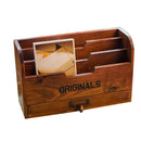 3 Tier Wood Letter Pen Rack Stationery Drawer Holder Desktop Organizer Storage Mail Sorter