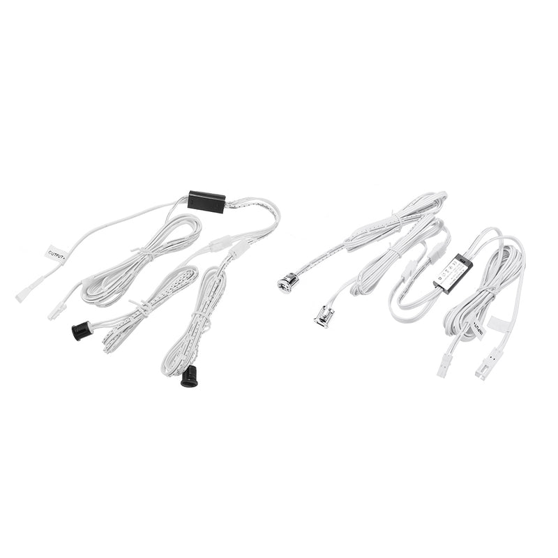 Lampow LP-5027M2 Silver / Black DC5-24V Double Head Door Mounted Sensor Switch High Power Wardrobe Double Head Switch