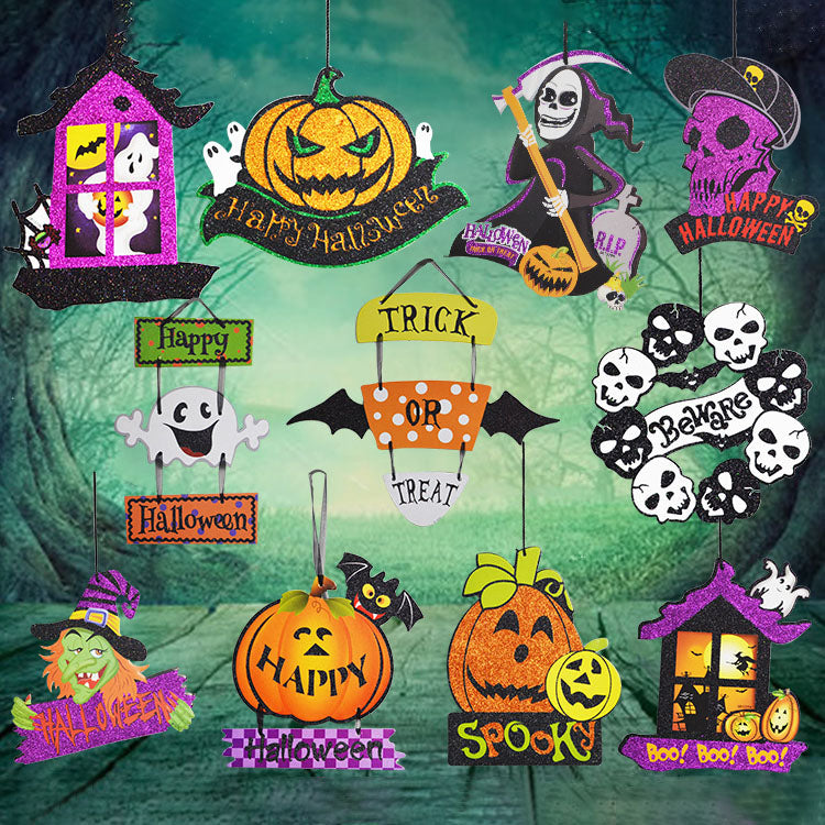 Halloween Spoof Hanging Decorations Pumpkin Ghost Skull Witch Door Hanger Halloween Supplies