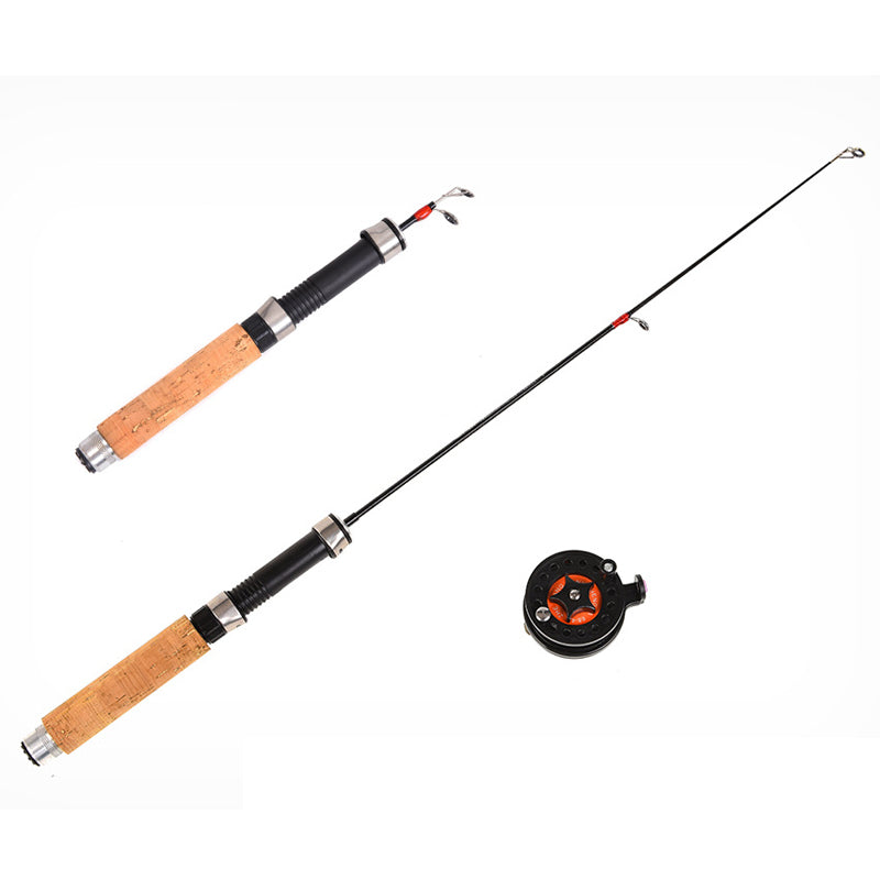 LEO 62/65CM Fiberglass Telescopic Fishing Rod Reel Combo Mini Pocket Fishing Rod Set