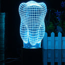 3D Illuminated Illusion Color Changing Touch Switch Tooth LED Desk Night Light Lamp Xmas Gift