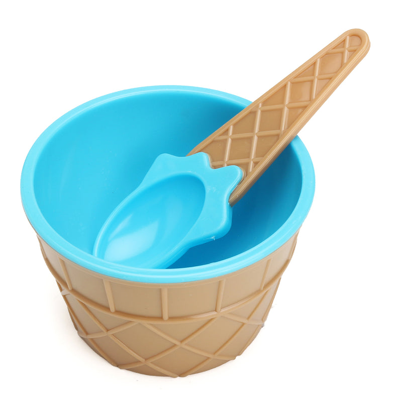 6PCS Children's Plastic Ice Cream Bowls Spoons Set Durable Ice Cream Cup Dessert Bowl