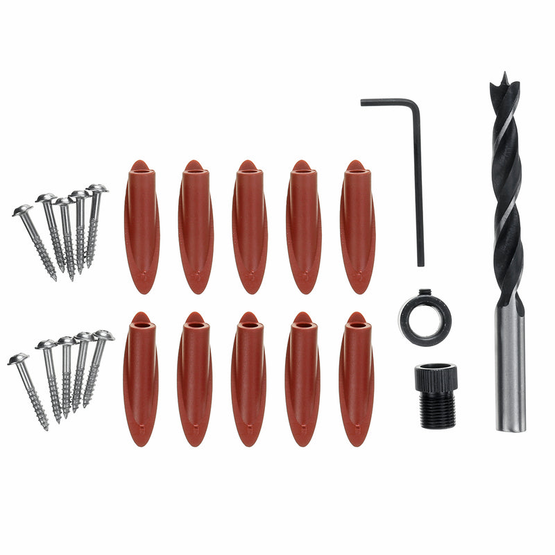 31pcs DIY Woodworking Oblique Hole Drill Pocket Hole Jig 15 Degree Angle Inclined Hole Locator
