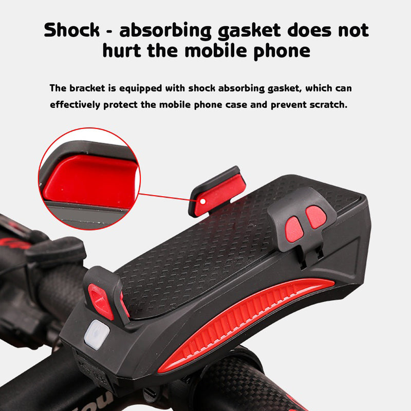 4-6.3inch Phone Holder 130db Rack Horn Waterproof USB Rechargeable Quakeproof Headlight 4000mah