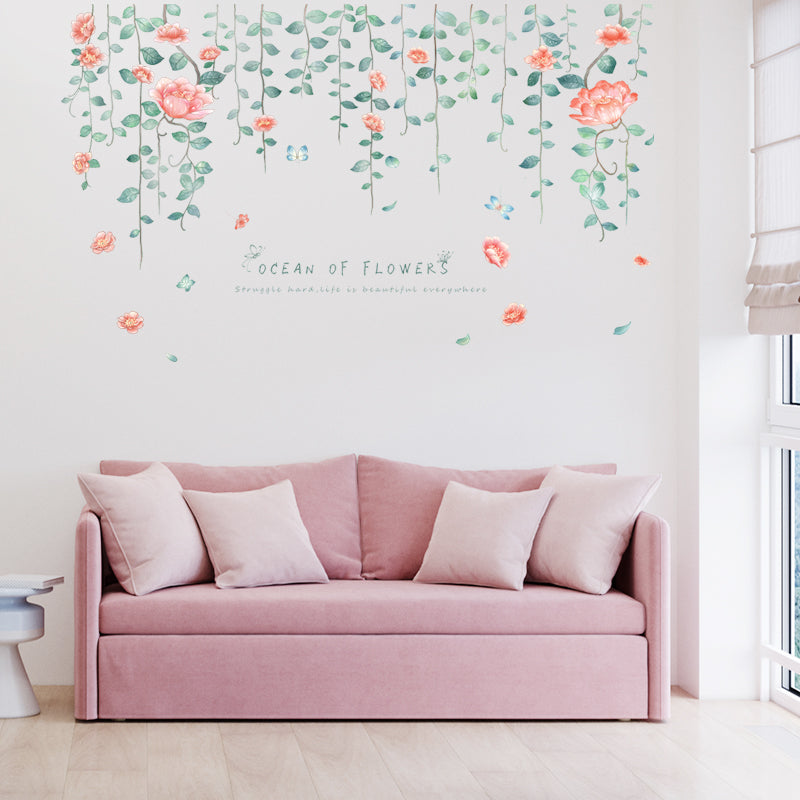 Miico XC9042 Flower Vine Flower Wall Sticker Living Room Bedroom Wall Decoration Sticker DIY Stickers