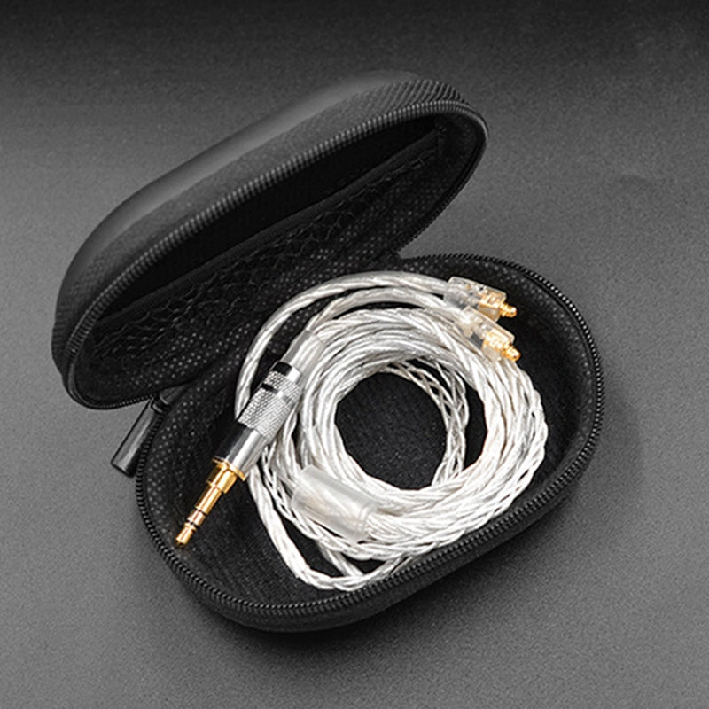 Original KZ Oval PU Earphone Bag Portable Shockproof Zipper Earphone Cable Storage Box Case