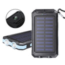 20000mAh Solar Charging Power Bank SOS Mode Portable Cell Phone Solar Charger with Dual USB Charging Ports LED Flashlight Carabiner/Compass