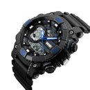 SKMEI 1228 Dual Display Multifunction Digital Quartz 50M Waterproof Chronograph LED Watch