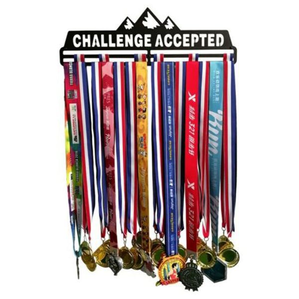 Challenge Accepted Sport Medal Hanger Holder Medal Display Rack Home Organizer Decorations