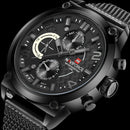 NAVIFORCE 9068 Stainless Steel Strap Quartz Watches Waterproof Week Display Men Watch
