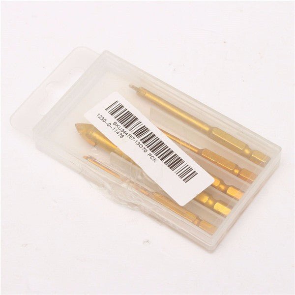 5pcs 3/4/6/8/10mm Titanium Coated Hex Shank Glass Drill Bit Set