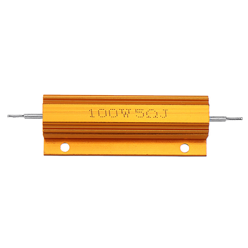 10pcs RX24 100W 5R 5RJ Metal Aluminum Case High Power Resistor Golden Metal Shell Case Heatsink Resistance Resistor