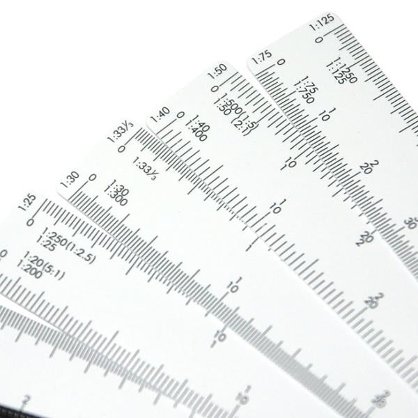 XIEHAIGE Fan Scale 1:10 Design Scale Straight Ruler For Engineering