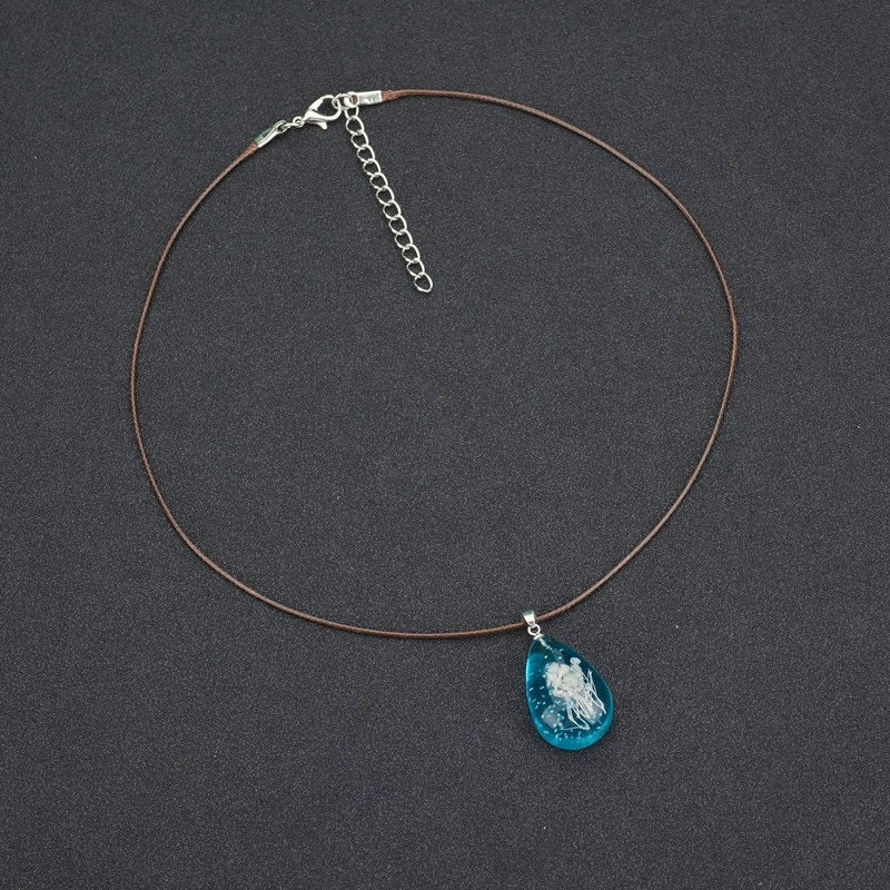 Luminous Starry Dried Flower Pendant Necklace Casual Style Necklace For Women