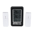 GEMITTO 2 in 1 Wireless Digital Alarm Thermometer LCD Display Outdoor Indoor Temperature Alarm with 2 Sensor