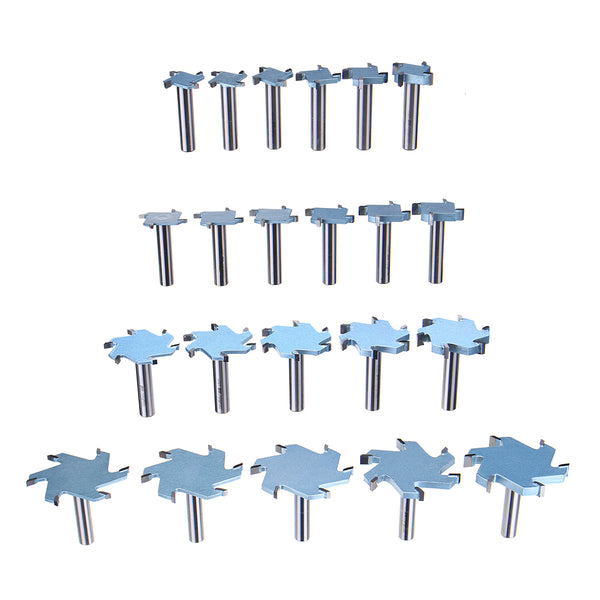 1/2 Inch 4T 6T Woodworking Router Bit Tungsten Carbide T Type Cutter Wood Carving Tools Woodworking Tools