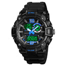 SKMEI 1529 5ATM Waterproof Luminous 3 Time Multi-Function Back Light Dual Display Men Watch Digital Watch