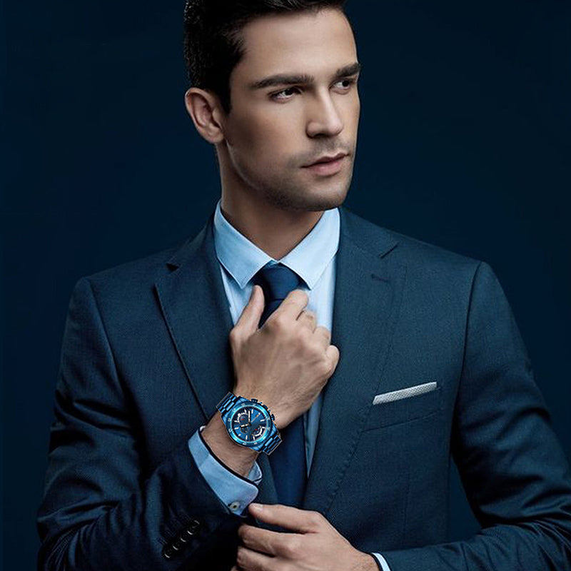 BIDEN 0150 Chronograph Date Display Quartz Watch Business Style Men Watches