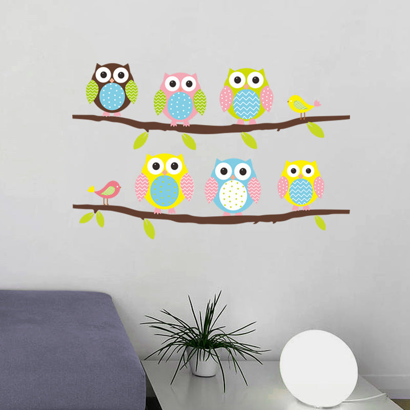Owl Branch Tree Children Bedroom Living Room Living Room Wall Sticker Waterproof Can Be Removed