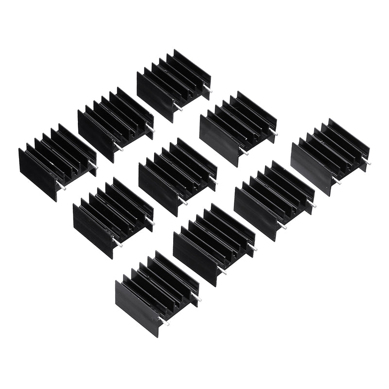 10Pcs TO-220 Aluminum Triode Heat Sink 25x23.5x15.8mm Aluminum Radiator