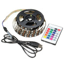 1M 2M 3M 4M USB 5V 5050 60SMD/M RGB LED Strip Light TV Back Lighting Kit +24Key Remote