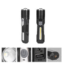 T6+COB 5Modes Zoomable USB Rechargeable LED Flashlight Outdoor 18650 Flashlight with Tripod