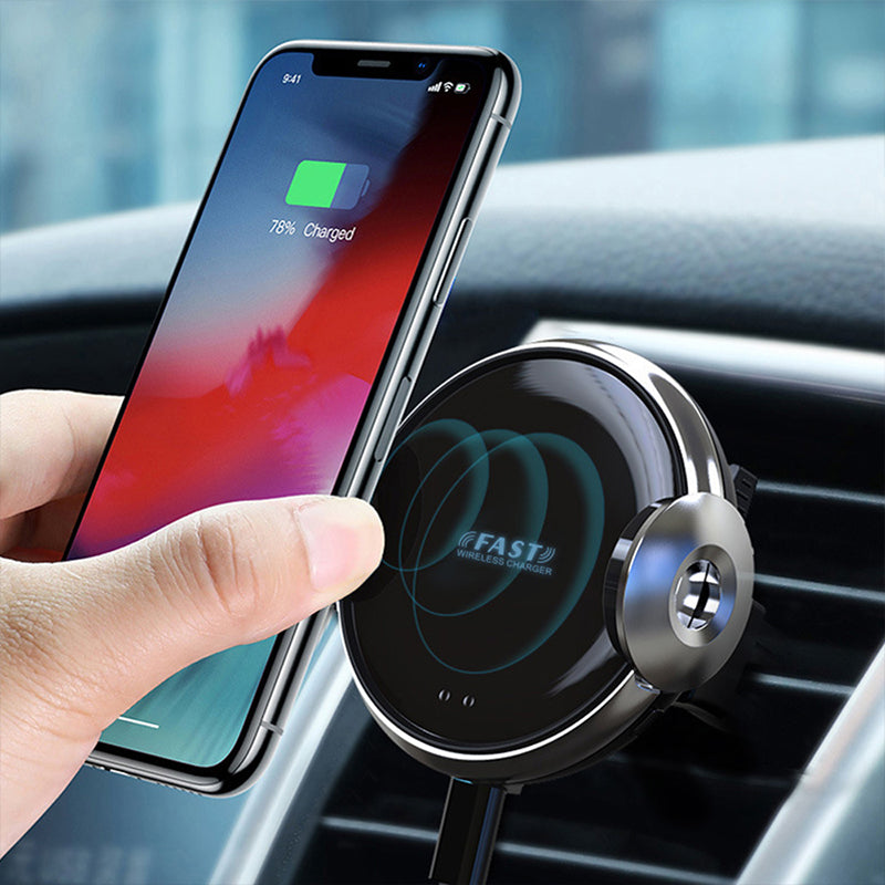W9 15W Wireless Charger Infrared Sensor Clamping Air Vent Dashboard Car Phone Holder For 4.0-6.5 Inch Smart Phone iPhone 11
