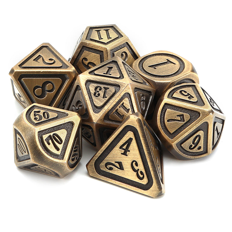 7Pcs DND Polyhedral Dice For Role Playing Game Metal Dice Set