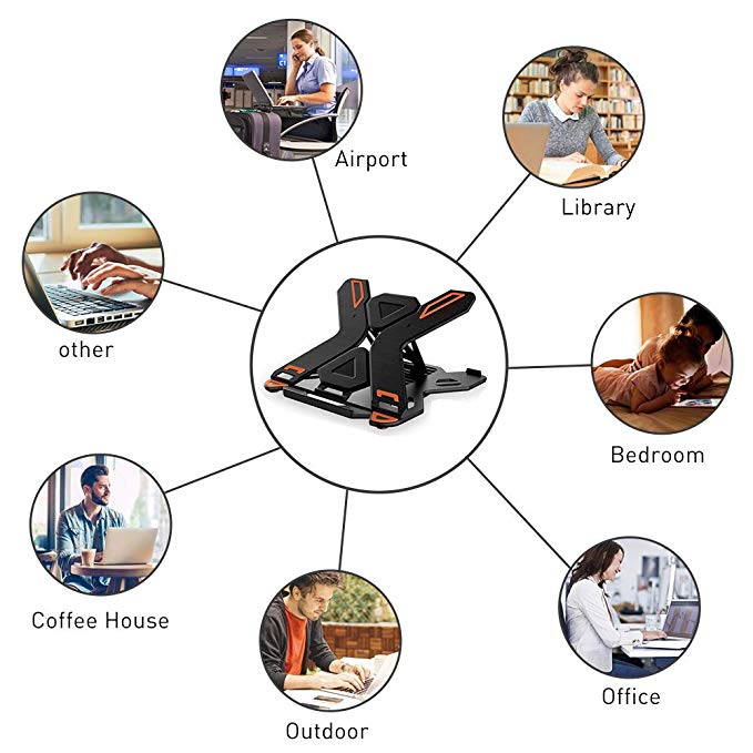 ICE COOREL E5 Laptop Cooler Notebook Cooling Pad 8 Gear Regulation 360 Degrees Rotation Stand Lift Bracket foldable Phone Bracket Stand for 12-17 inch Laptops