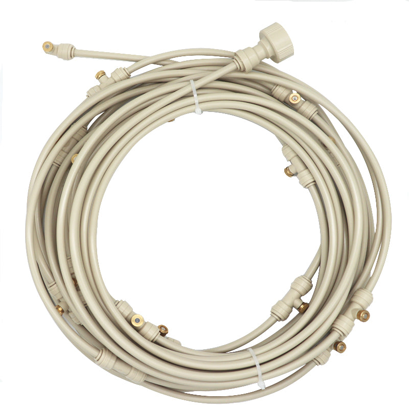 6-18M Outdoor Mist Coolant System Beige Misting Cooling Kit for Greenhouse Garden Patio Watering Irrigation System
