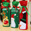 Sequined Bottle Cover Bag Santa Claus Elk Snowman Christmas Table Decorations