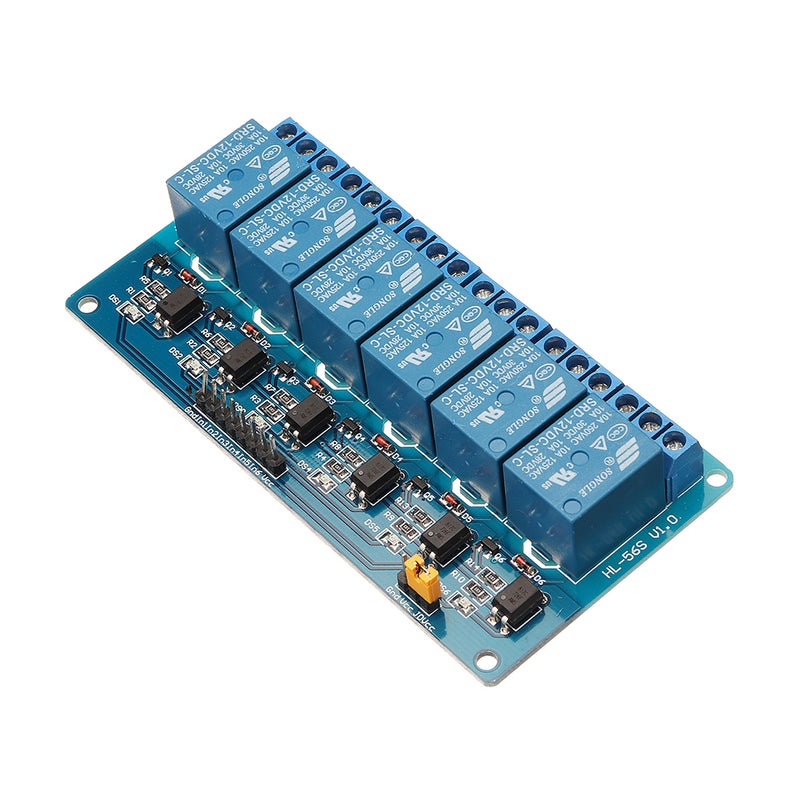 BESTEP 6 Channel 12V Relay Module Low Level Trigger With Optocoupler Isolation