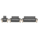 Grey Microfiber Pet Dog Kids Couch Sofa Furniture Protector Cover Strap Waterproof Chair Covers