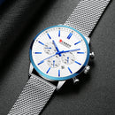 CURREN 8340 Chronograph Calendar Men Wristwatch Mesh Steel Band Quartz Watch