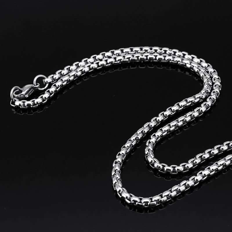 Stainless Steel Christ Jesus Cross Crucifix Patterned Pendant Necklace Chain