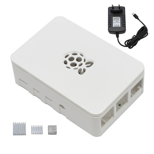 Black/White/Transparent Raspberry Pi ABS Case Enclosure Box V4 With Heat Sink + 5V3A Power Supply EU Plug DIY Kit For Raspberry Pi 4B