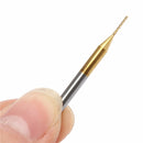Drillpro 10pcs 0.8mm Titanium Coated Engraving Milling Cutter Carbide End Mill Rotary Burr