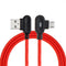 2M 90 Degree 2.4A Breathing Light Micro USB Fast Charging Data Cable For Smartphone Tablet