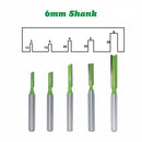 Drillpro 5pcs 6mm Straight Shank Router Bit 3-6mm Cutting Diameter Woodworking Milling Cutter
