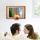 Miico Creative 3D Fire Football Frame PVC Removable Home Room Decorative Wall Floor Decor Sticker