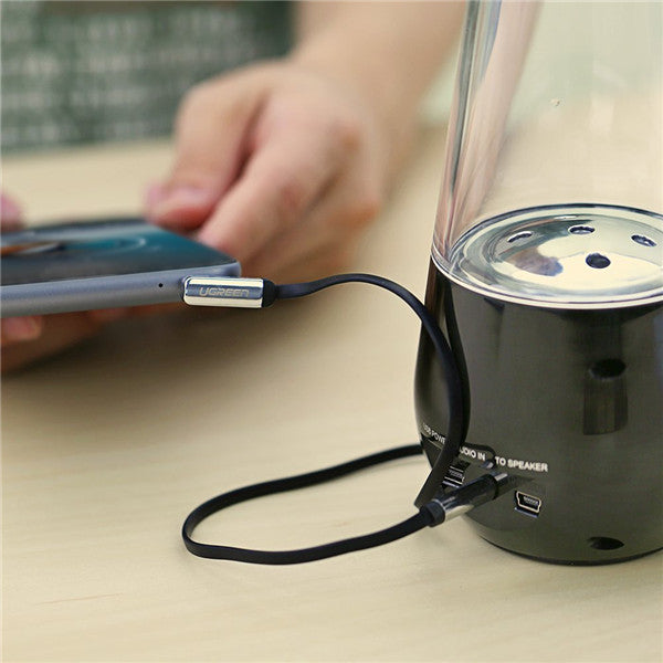 Ugreen AV119 3.5mm Aux Audio Flat Cable 90 Degree Right Angle 1m 1.5m