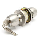 Stainless Steel Round Door Knobs Handle Entrance Interior Passage Lock Entry with Key
