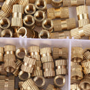 Suleve M5BN1 150Pcs M5 Brass Cylinder Knurled Threaded Round Insert Nuts Embedded Nut Assortment Kit