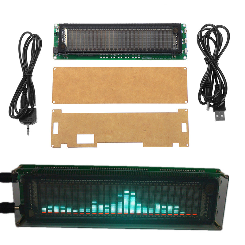 DIY AK2515 VFD Music Audio Spectrum Indicator Kit 15 Level VU Meter Screen Display Amplifier Board Precision Clock Adjustable AGC Mode
