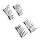 8Pcs/2 Pairs Dual Magnetic 3D False Eyelashes Long Natural Eyelashes Extension