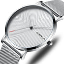 CRRJU 2164 Full Steel Strap Fashion Alloy Case Simple Blue Dial Men Watch Quartz Watch